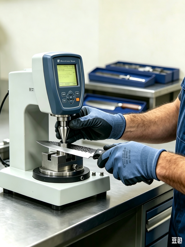 How We Measure Rockwell Hardness (HRC) Without Ruining the Blade